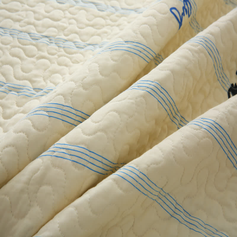 Pure Cotton Reversible Quilt | Black Cat Print | Available in Full, Queen, King Sizes
