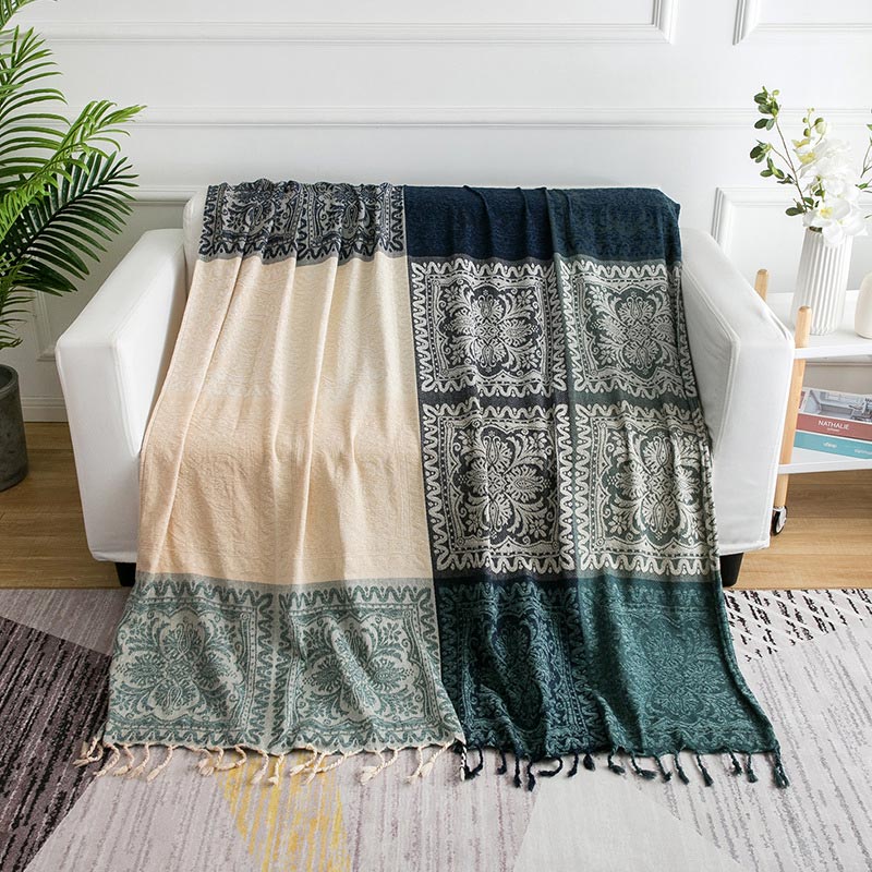 Bohemian Knit Shawl Blanket | 100% Cotton | 150cm x 190cm & 220cm x 260cm