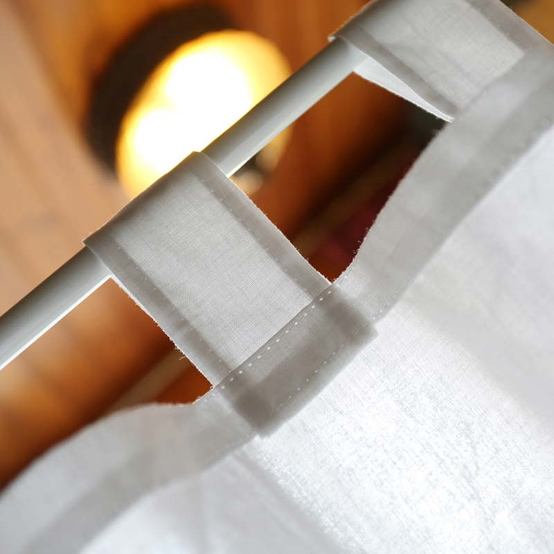 White Cotton Short Cabinet Curtain | Rod Pocket Design | Easy to Install