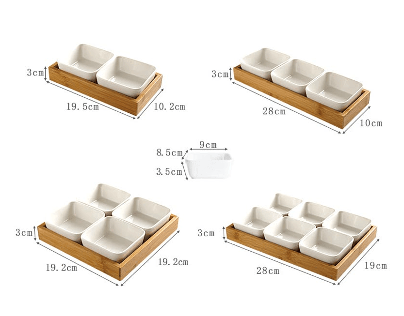 Ceramic Bamboo Dry Fruit Dessert Tray