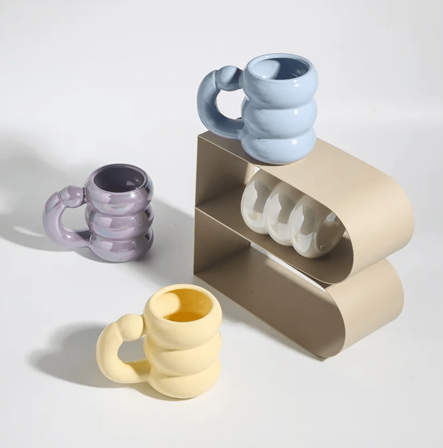 Ceramic Mugs | Bubble Design | Circle Shape
