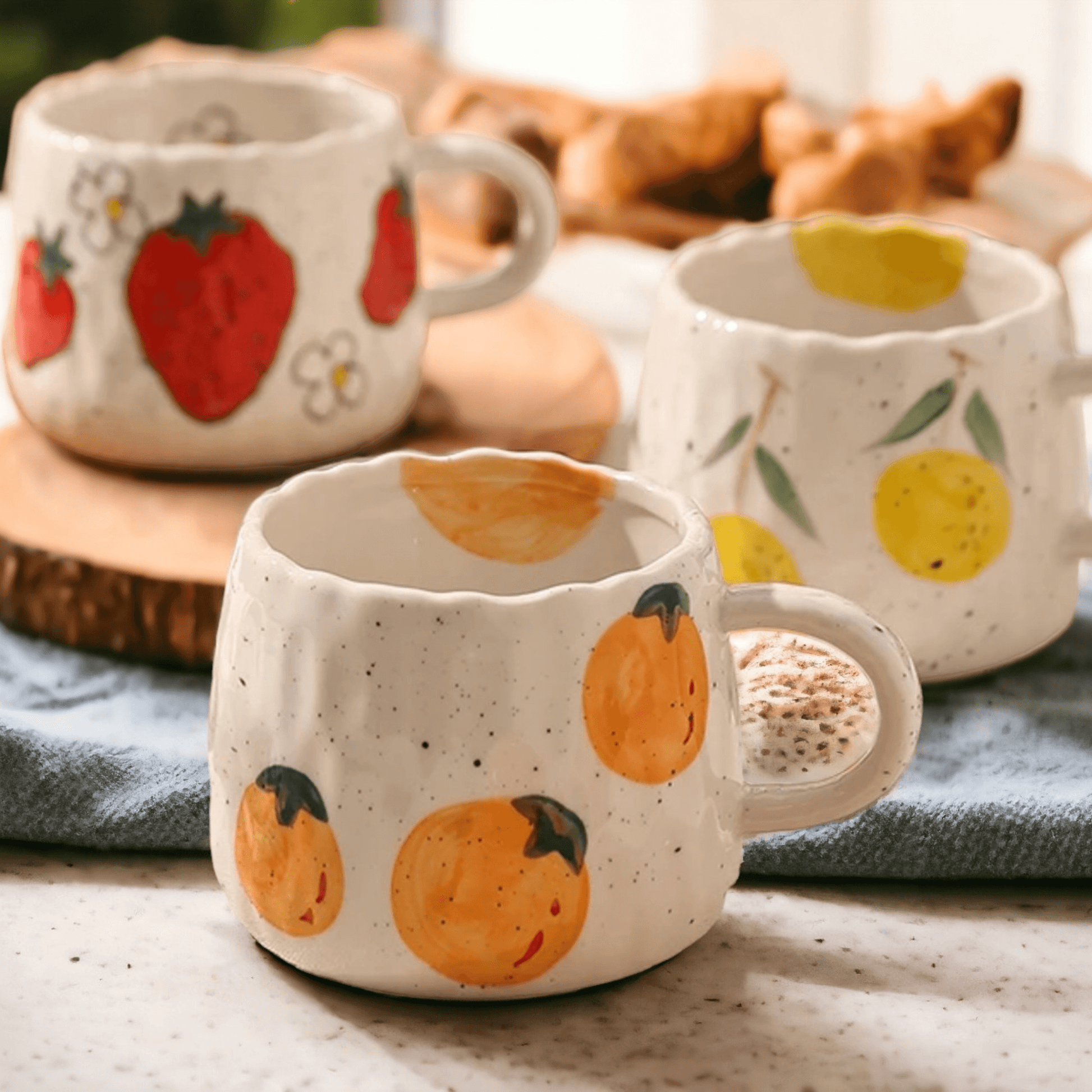 Ceramic Mugs | Fruit Print | Set of 1