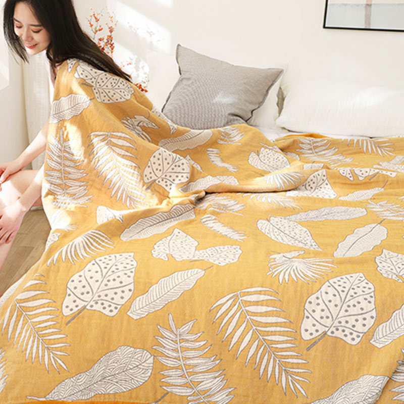 Cotton Gauze Throw Blanket | Reversible Design | 59" x 79"