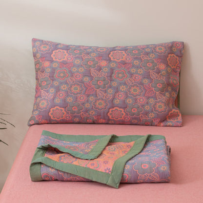 Reversible Floral Cotton Quilt | 100% Organic Cotton | Full/Queen/King Sizes