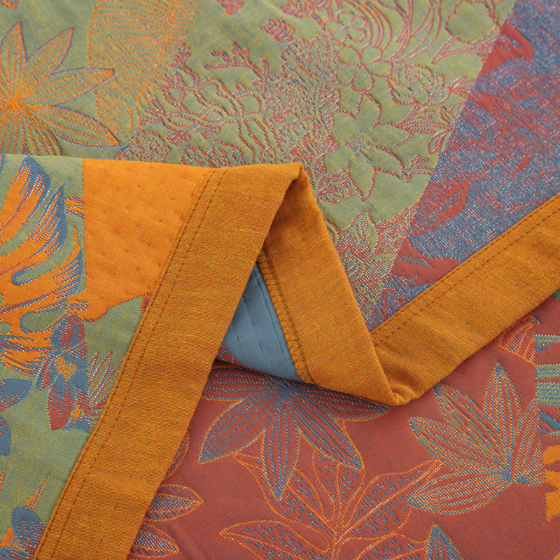 Cotton Gauze Quilt | Organic Cotton | Summer Leaf Pattern