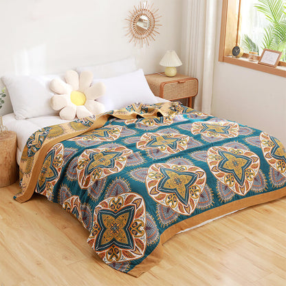 Cotton Reversible Quilt | Multicolor Lightweight Design | Available in Full, Queen, King Sizes