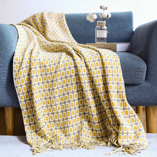 Sofa Blanket | Breathable Acrylic Fiber | Elegant Tassels
