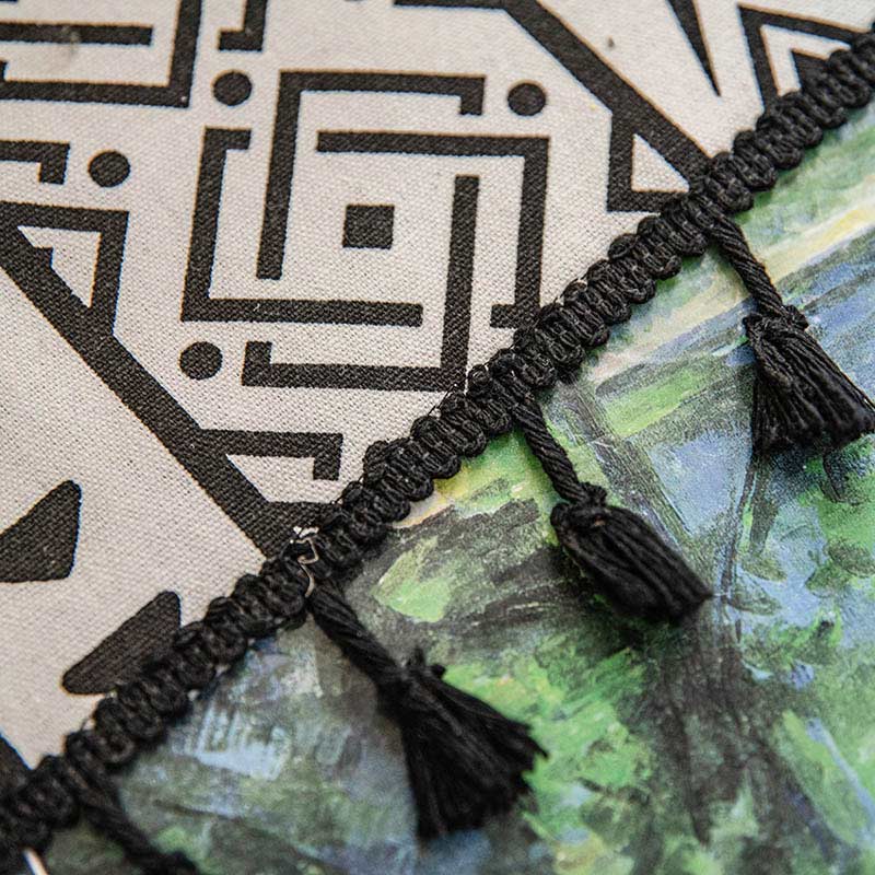 Geometric Tassel Curtain | Cotton Blend Fabric | Semi Blackout