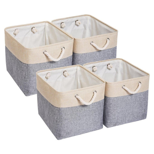Foldable Storage Box | Grey Beige | 33x38x33cm