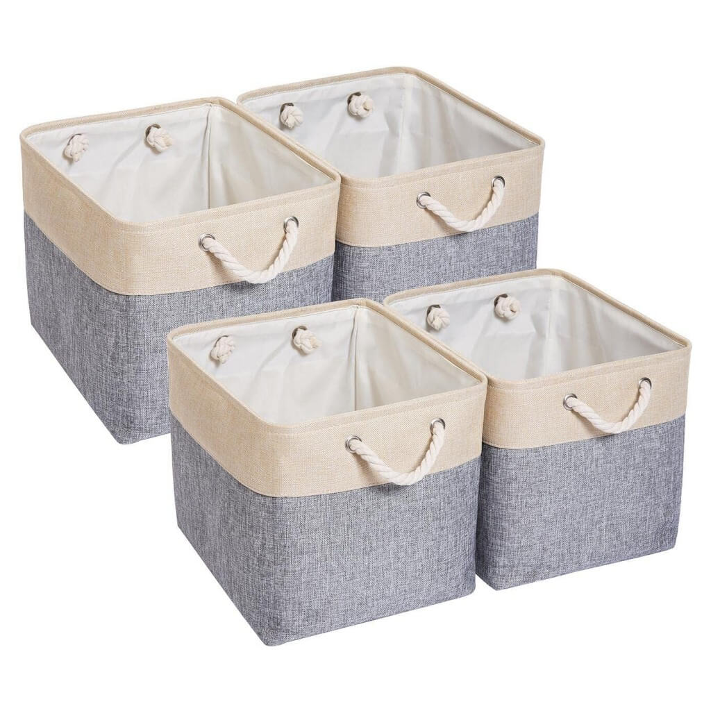Storage Boxes | Canvas & EVA | Large 41.6L, 13"x15"x13"