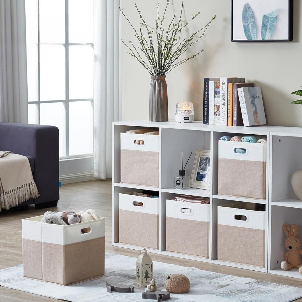 Storage Cube Box | Antibacterial Cationic Fabric | Light Khaki