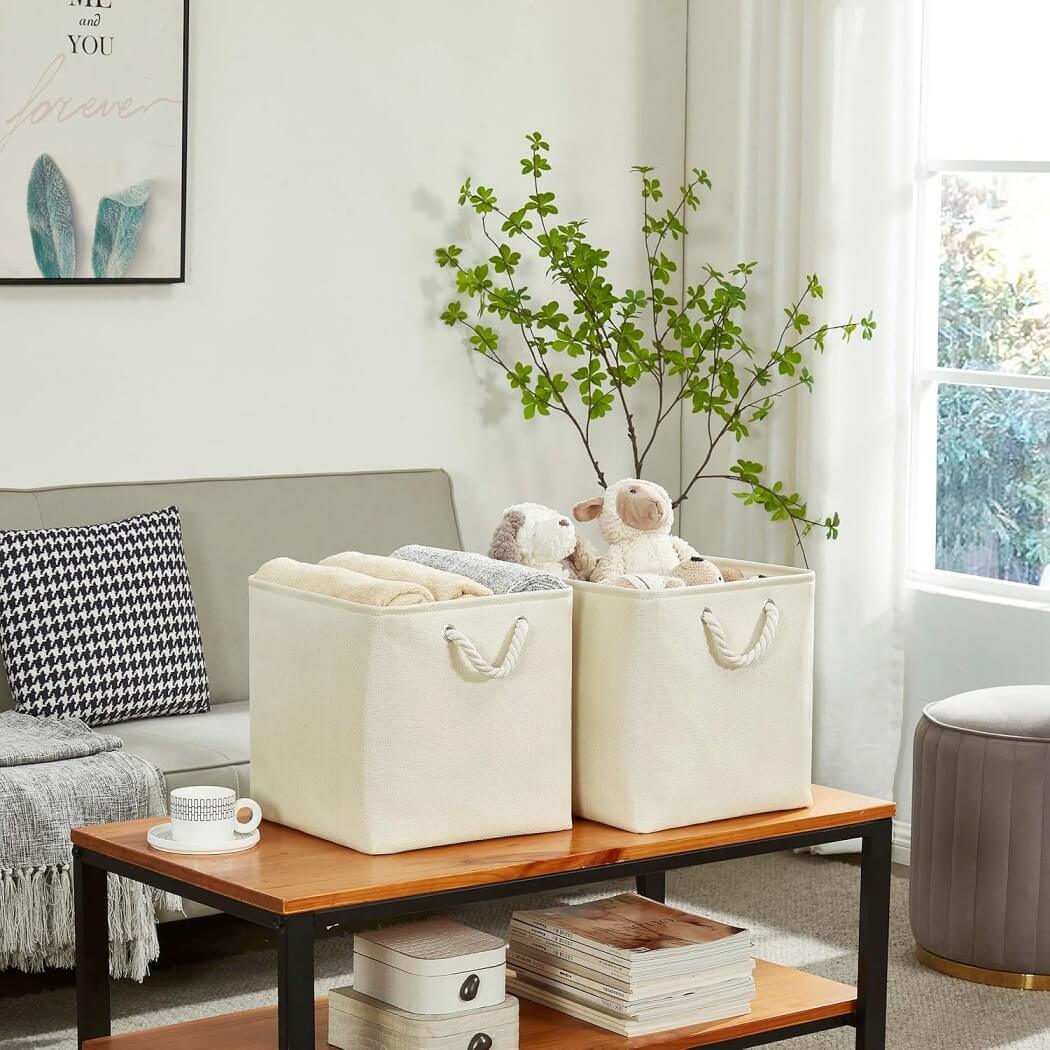 Fabric Storage Baskets | Set of 3 | 30cm Cube