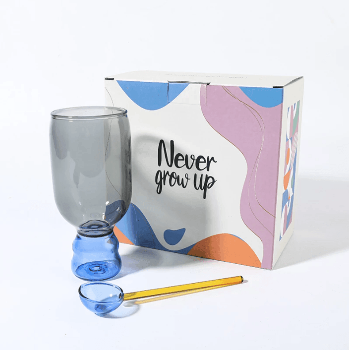 Cocktail Glass Mug & Spoon Gift Set | Borosilicate Glass | Set