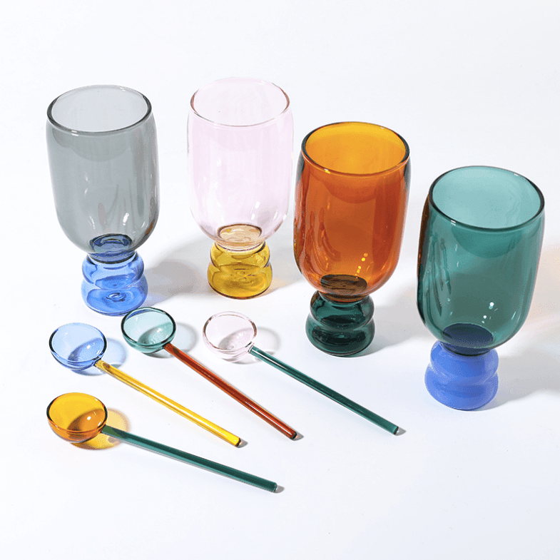 Cocktail Glass Mug & Spoon Gift Set | Borosilicate Glass | Set