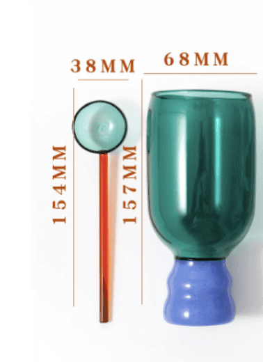 Cocktail Glass Mug & Spoon Gift Set | Borosilicate Glass | Set