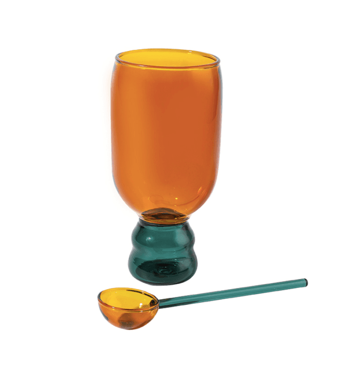 Cocktail Glass Mug & Spoon Gift Set | Borosilicate Glass | Set