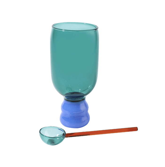 Cocktail Glass Mug & Spoon Gift Set | Borosilicate Glass | Set