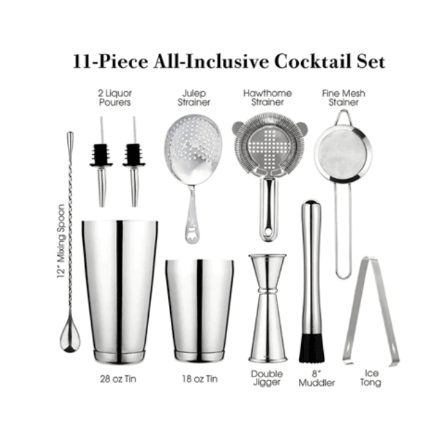 Cocktail Shaker Set | Stainless Steel | Complete Bar Set