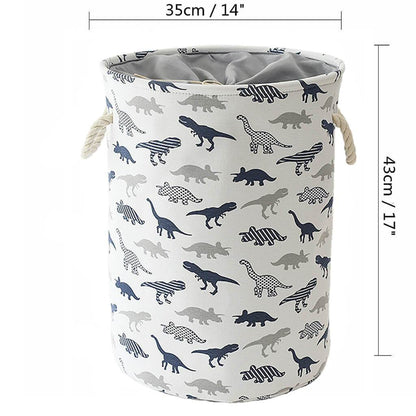 Collapsible Laundry Basket | EVA & Canvas | Dinosaur Design