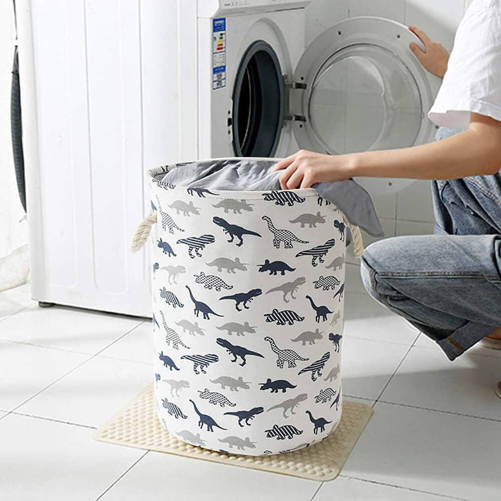 Collapsible Laundry Basket | EVA & Canvas | Dinosaur Design