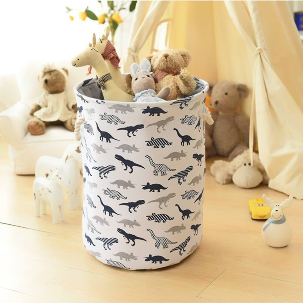 Collapsible Laundry Basket | EVA & Canvas | Dinosaur Design