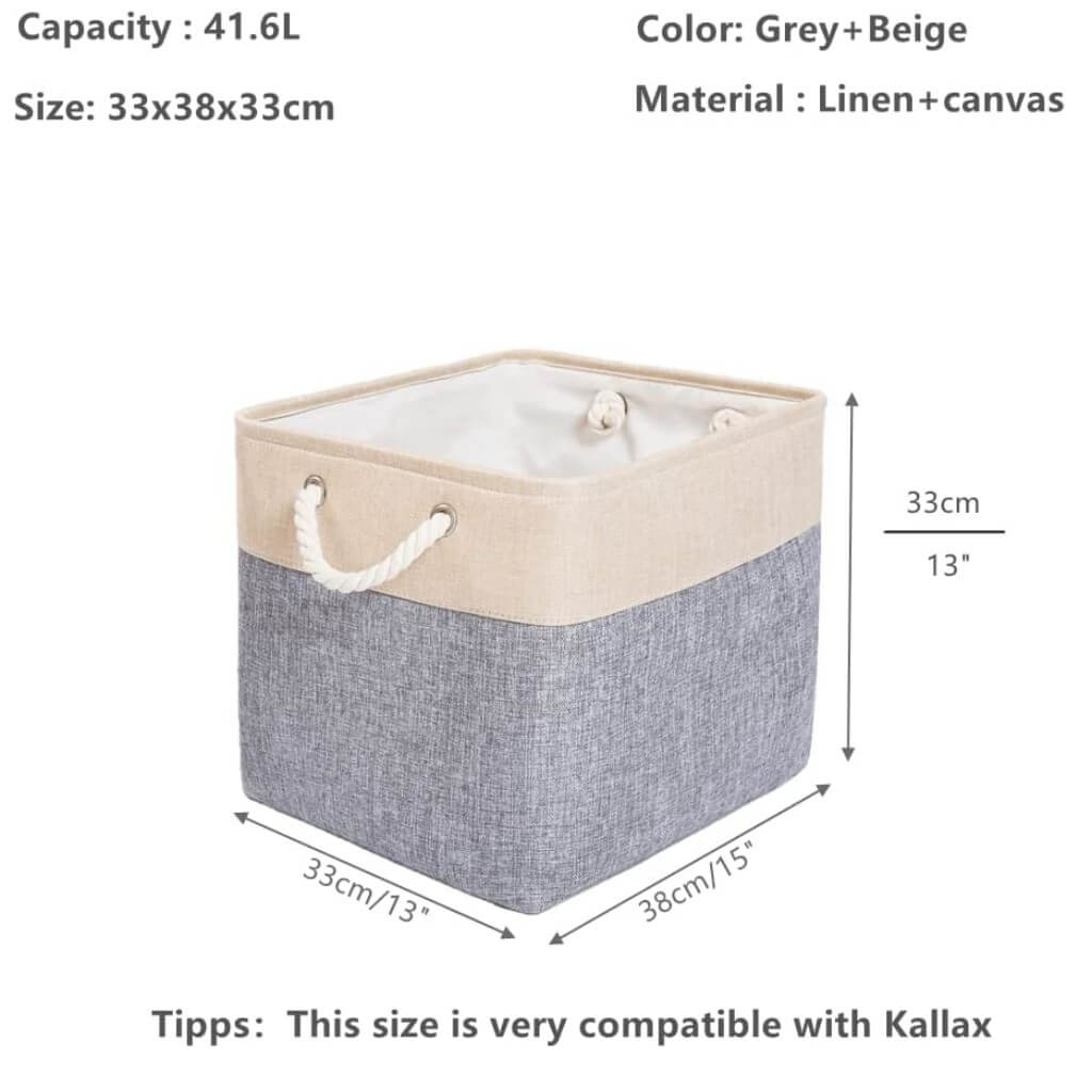 Storage Boxes | Canvas & EVA | Large 41.6L, 13"x15"x13"