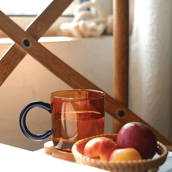 Colored Glass Coffee Cup | Borosilicate Glass | Clear