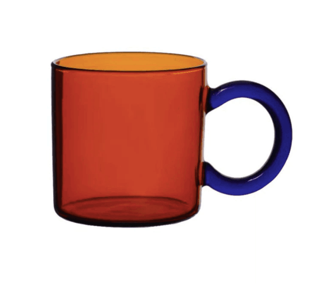 Colored Glass Coffee Cup | Borosilicate Glass | Clear