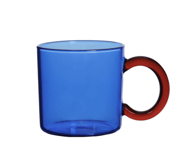 Colored Glass Coffee Cup | Borosilicate Glass | Clear