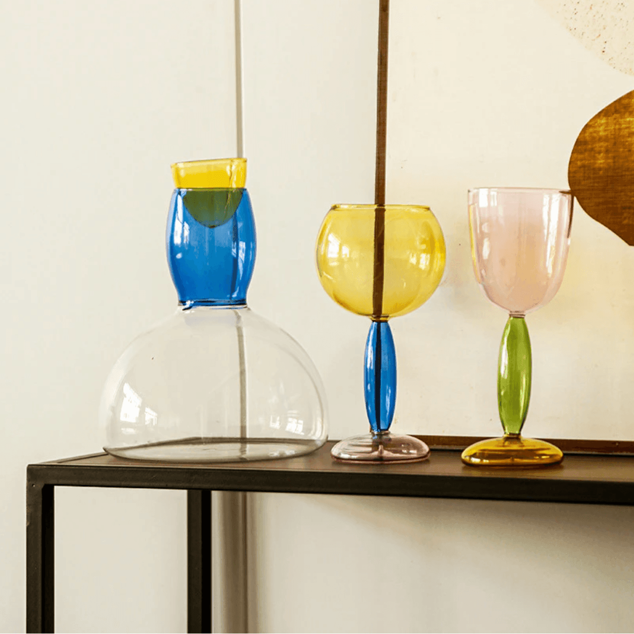 Colored Glass Wine Cup/Decanter | Borosilicate Glass | Various Sizes