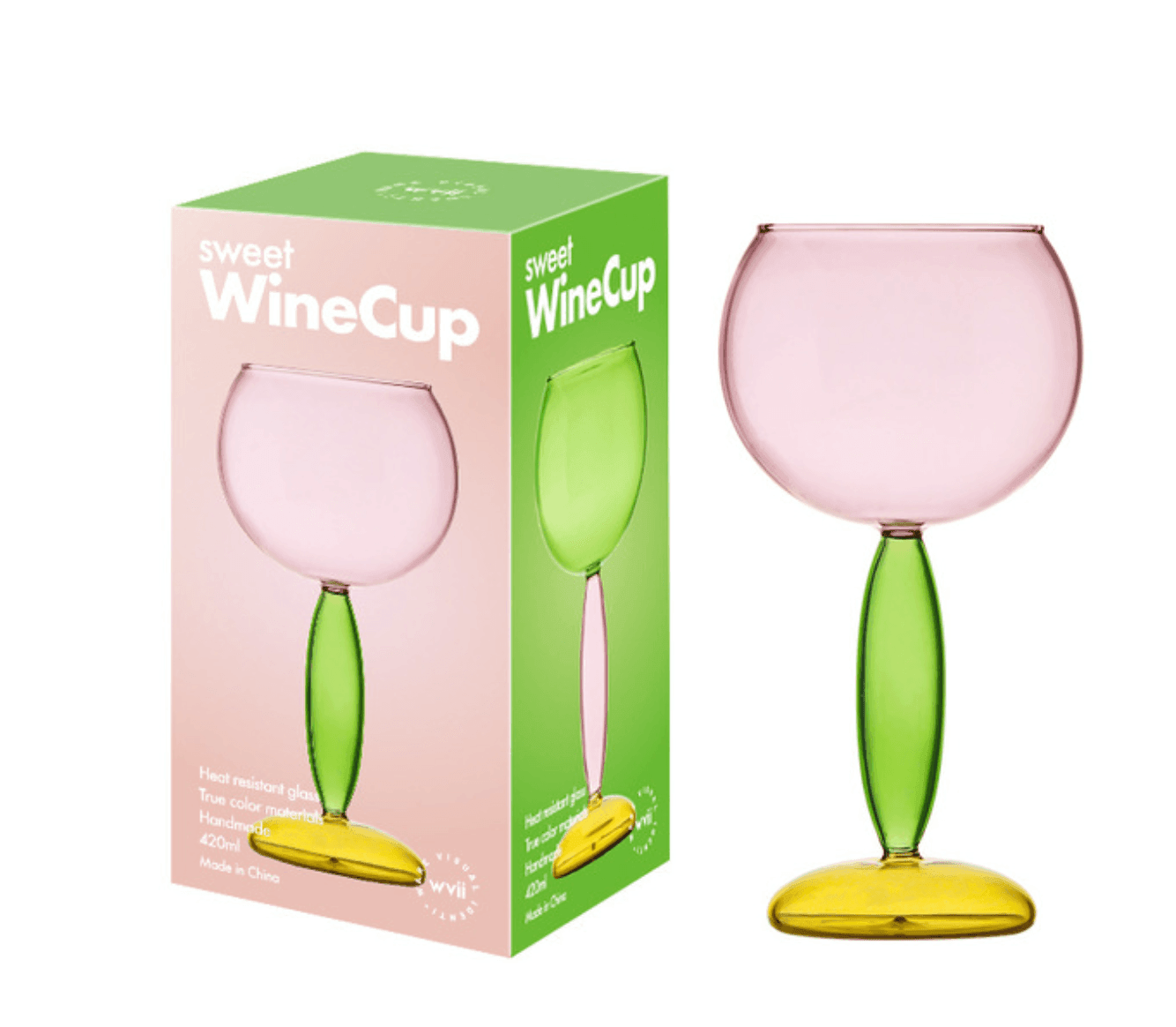Colored Glass Wine Cup/Decanter | Borosilicate Glass | Various Sizes