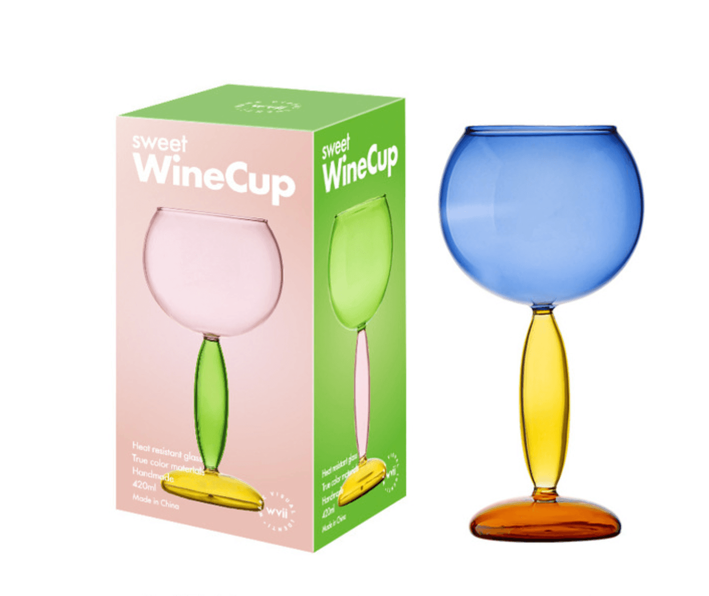 Colored Glass Wine Cup/Decanter | Borosilicate Glass | Various Sizes