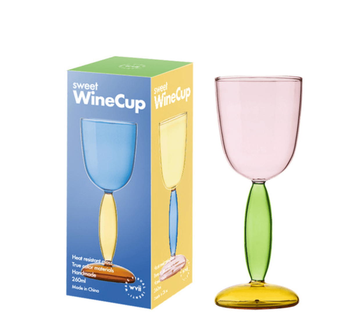 Colored Glass Wine Cup/Decanter | Borosilicate Glass | Various Sizes