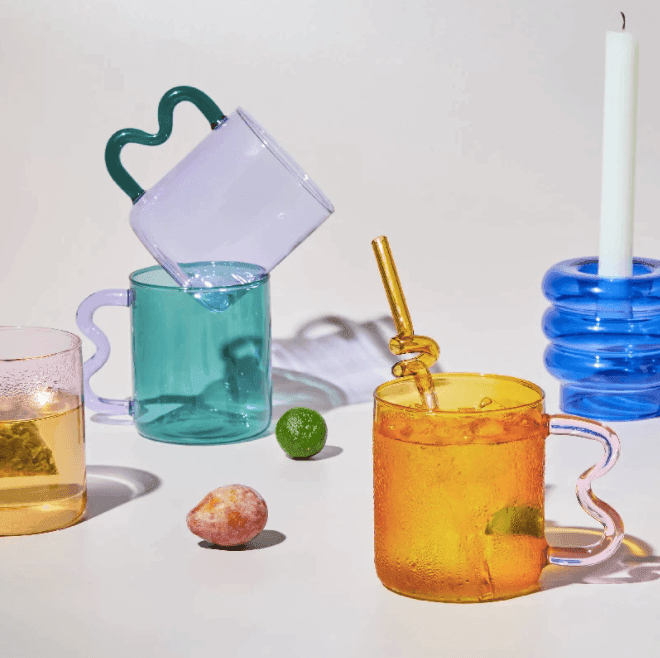 Colorful Ear Glass Mug | Borosilicate Glass | Clear