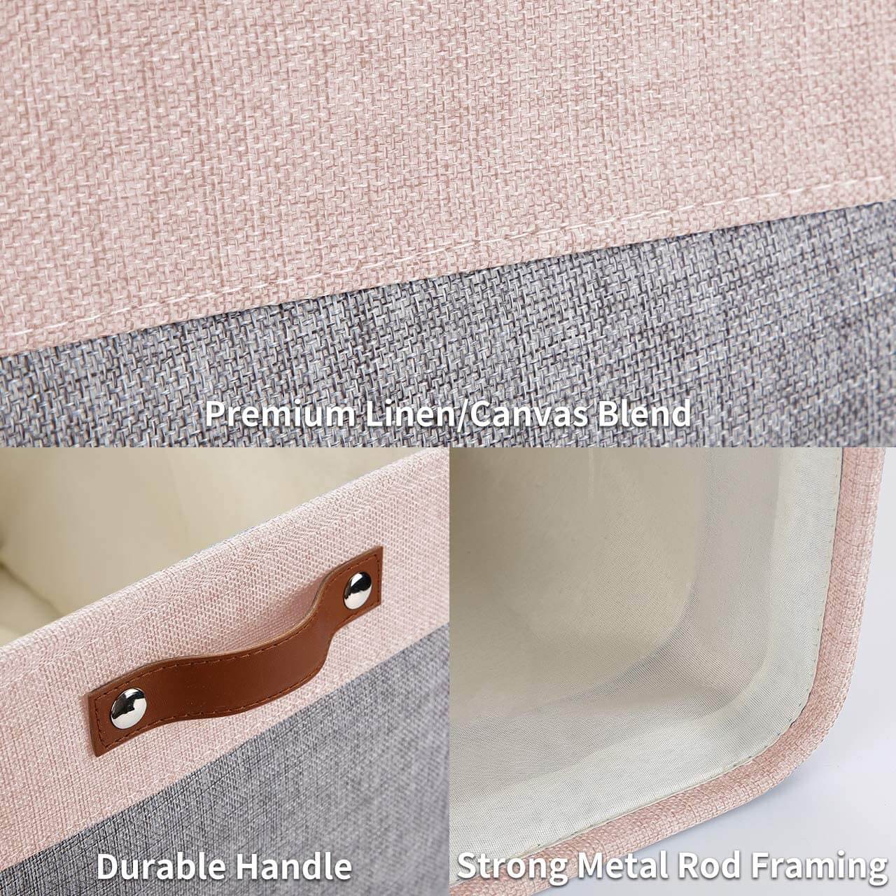 Fabric Storage Baskets | Set of 3 | 30cm Cube