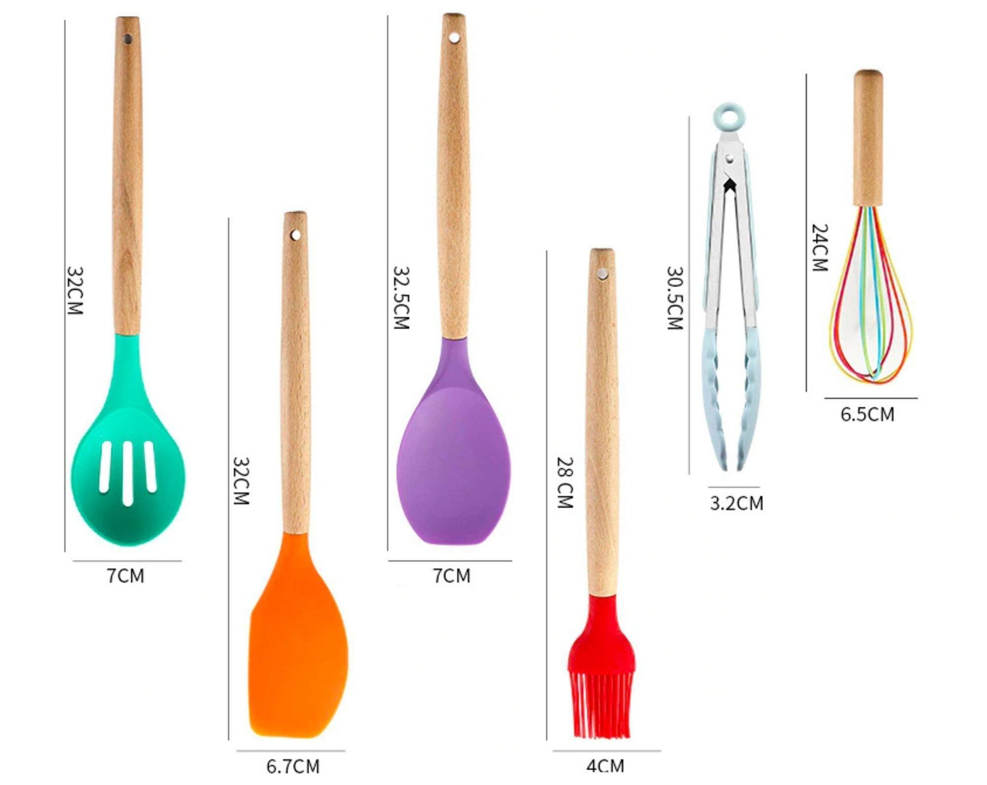 Silicone Kitchen Utensils Set | Silicone | 12-Piece Multi-Color