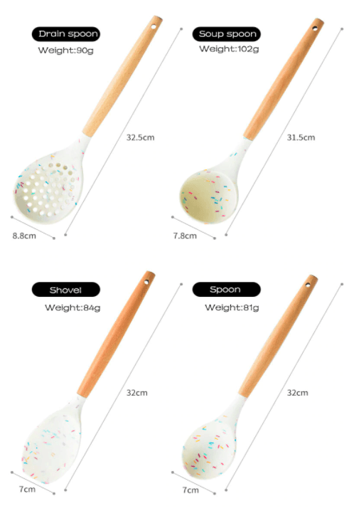 Silicone Kitchen Utensils Set | Silicone | White