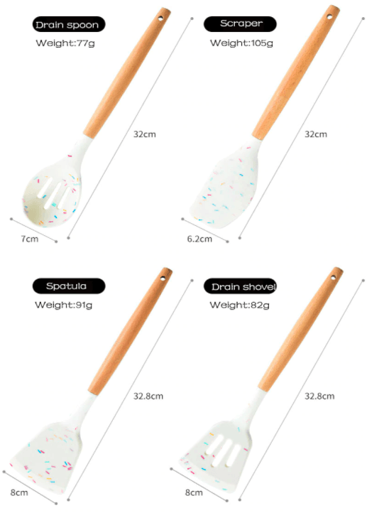 Silicone Kitchen Utensils Set | Silicone | White