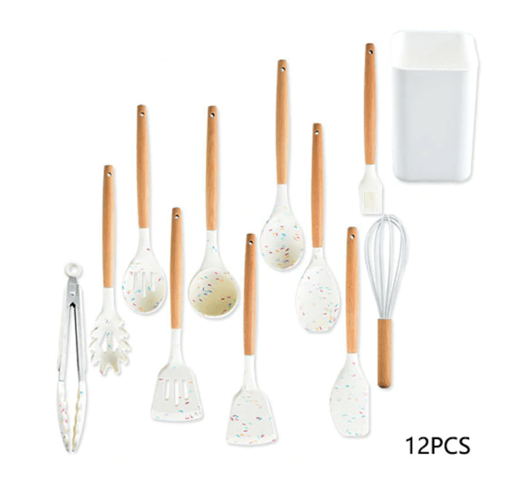 Silicone Kitchen Utensils Set | Silicone | White