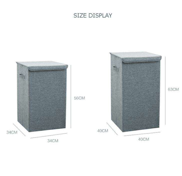 Laundry Basket | Cotton Linen | With Cover
