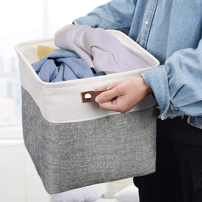 Canvas Storage Cube Box | High-Quality Fabric | 3 Pack