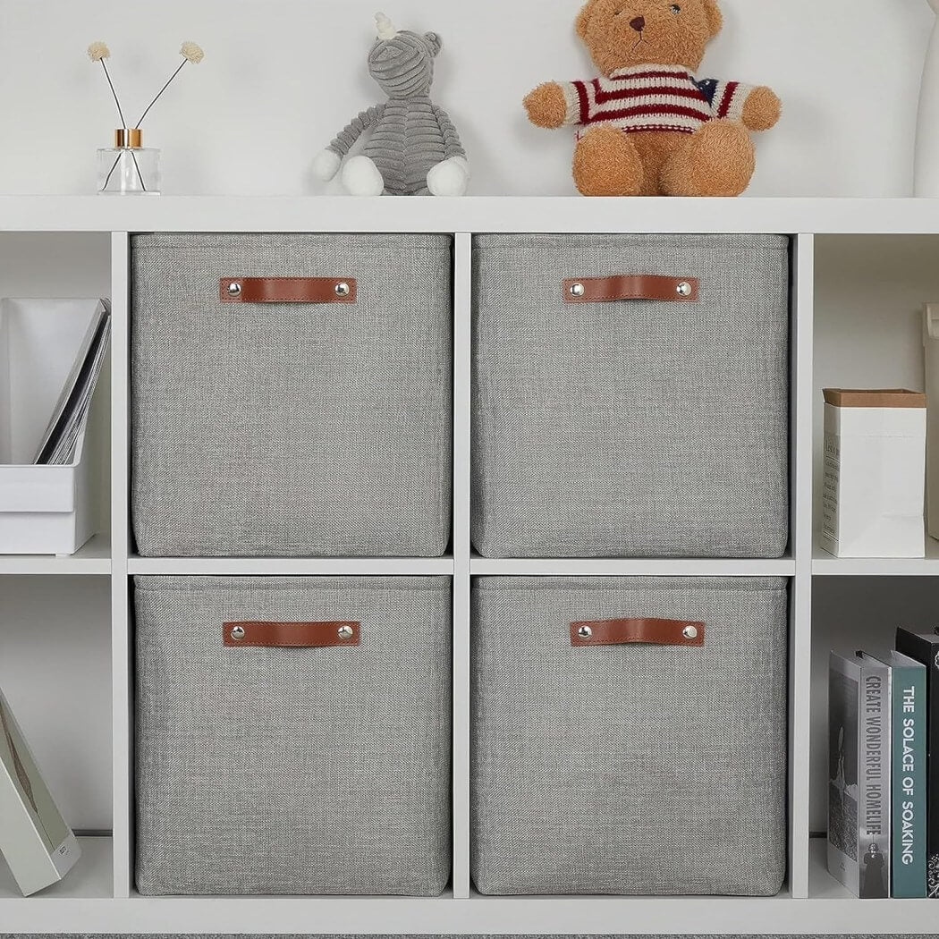 Fabric Storage Cubes | Foldable with Cotton Rope Handles | 25cm x 25cm