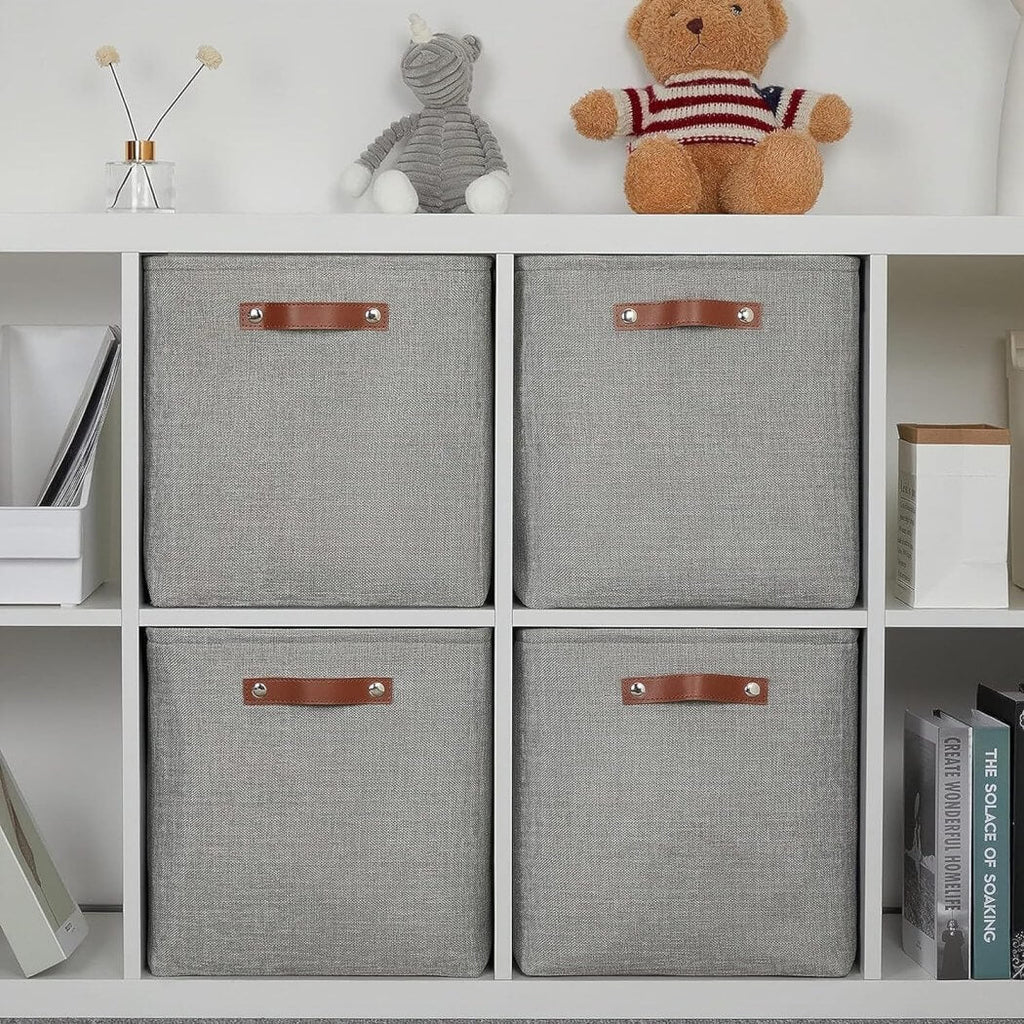 Fabric Storage Cubes | Foldable with Cotton Rope Handles | 25cm x 25cm