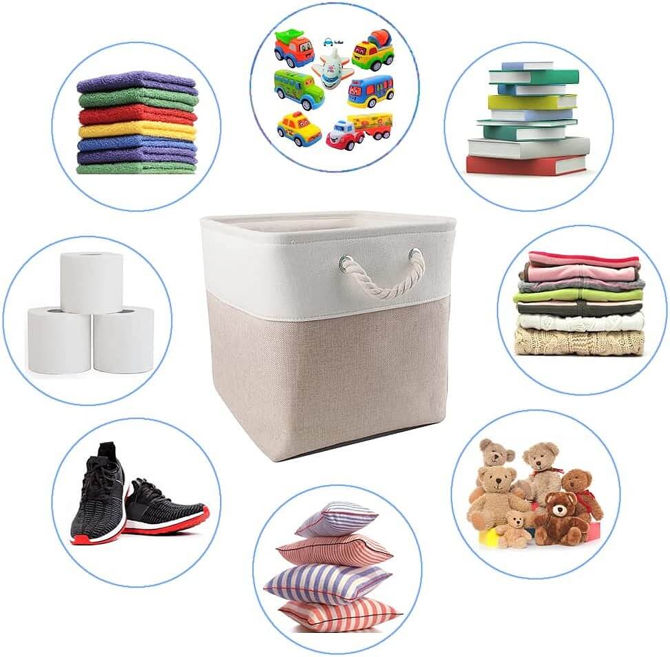 Fabric Storage Baskets | Set of 3 | 30cm Cube