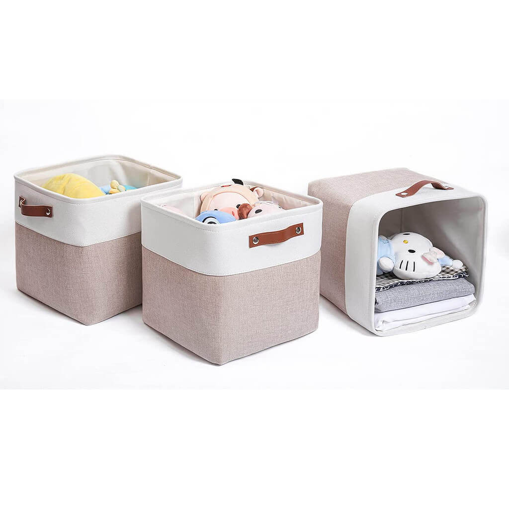 Fabric Storage Baskets | Set of 3 | 30cm Cube