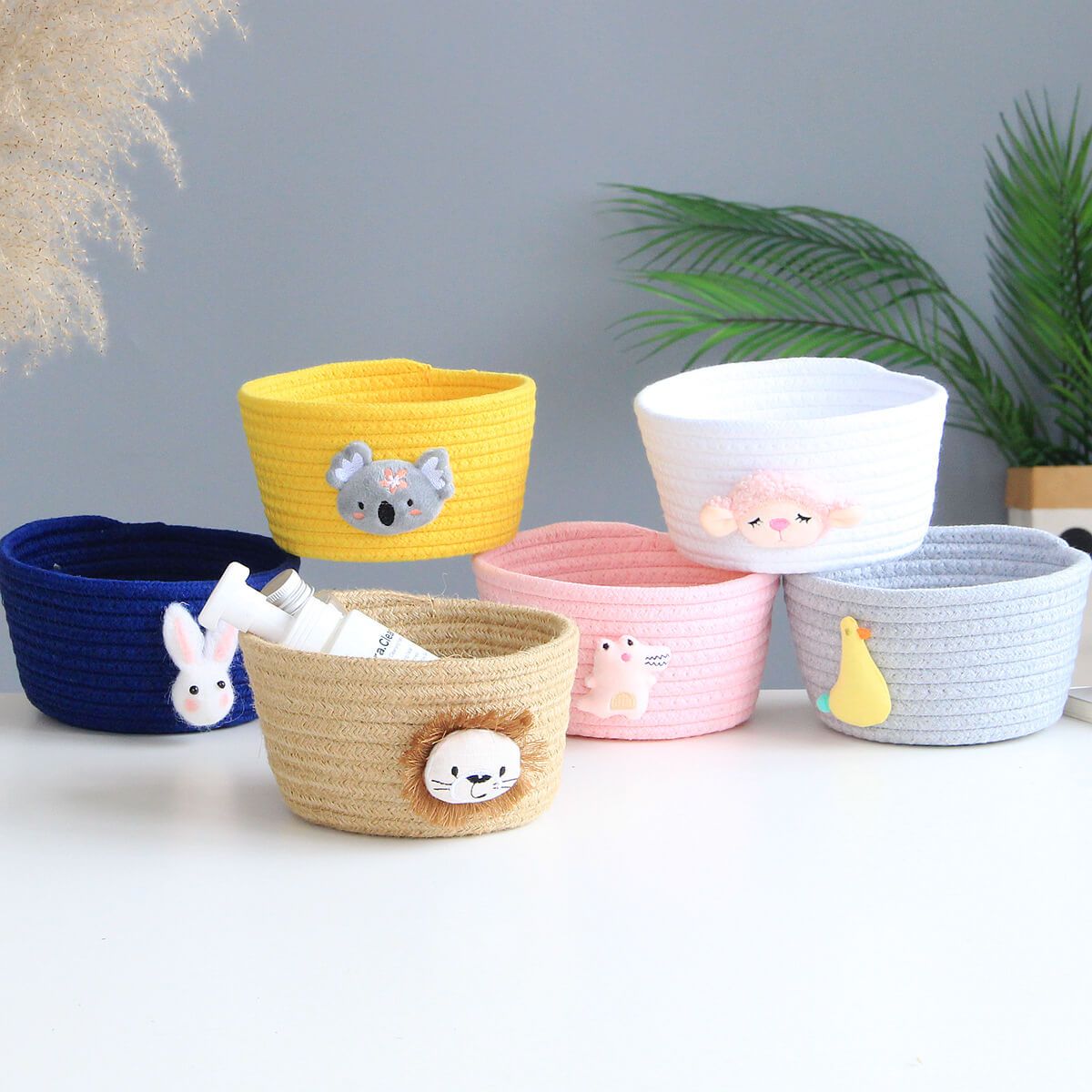 Animal Storage Basket | Cotton Rope | Foldable Design