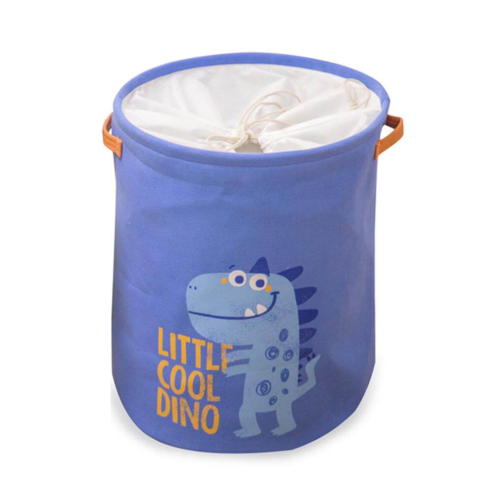 Dinosaur Laundry Basket | Durable Linen & Waterproof EVA | Blue