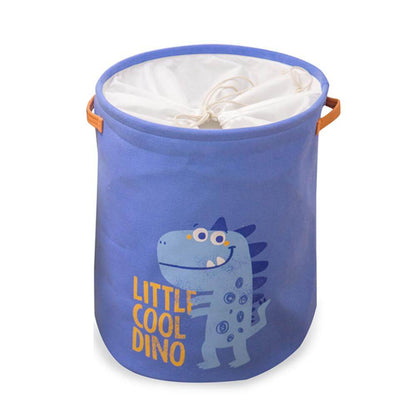 Dinosaur Laundry Basket | Durable Linen & Waterproof EVA | Blue