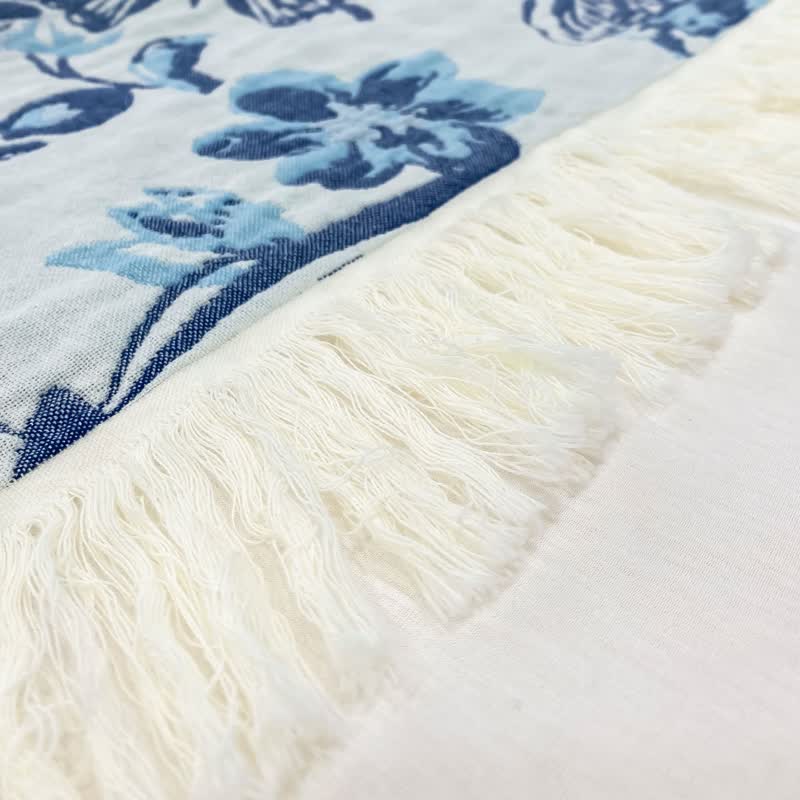 Butterfly Cotton Gauze Quilt | 100% Organic Cotton | Lightweight with Tassels