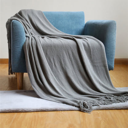 Tassel Throw Blanket | Soft Acrylic Fabric | 50" x 70" or 51" x 94"